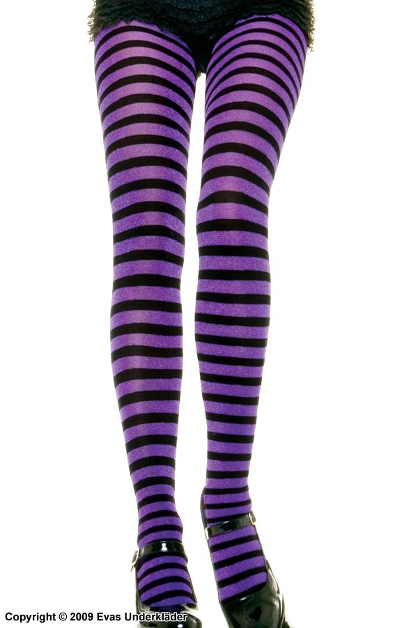 Tights with bright alternating stripes